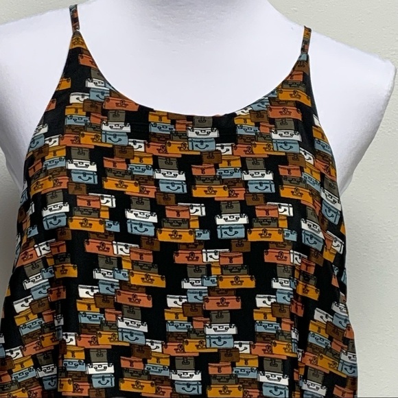 Anthropologie Porridge | Small |Split Back Suitcase Print Layered Swing Tank Top - Picture 3 of 15